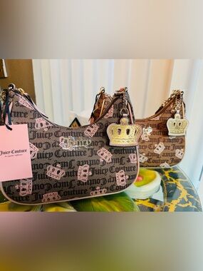 Juicy Couture Simply Sweet Crown Shoulder Bag set of two  pink and white  BNWT